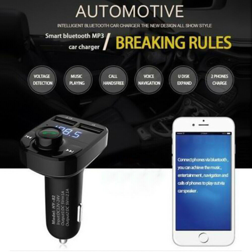 Car Truck Charger BT4.0 FM Transmitter MP3 Player Handfree Fast Charging Adapter