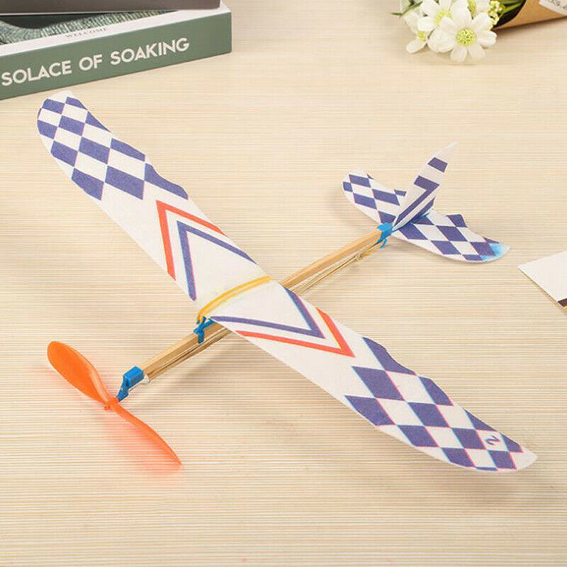 Rubber Band Elastic Powered Aircraft Glider Flying Plane Airplane DIY Kid.l8