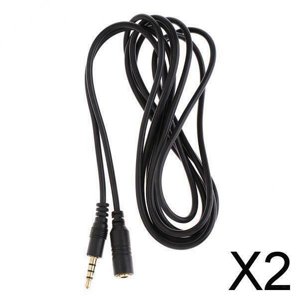 2X 2m Extension Cable for Smartphone Mic Microphone Female to Male