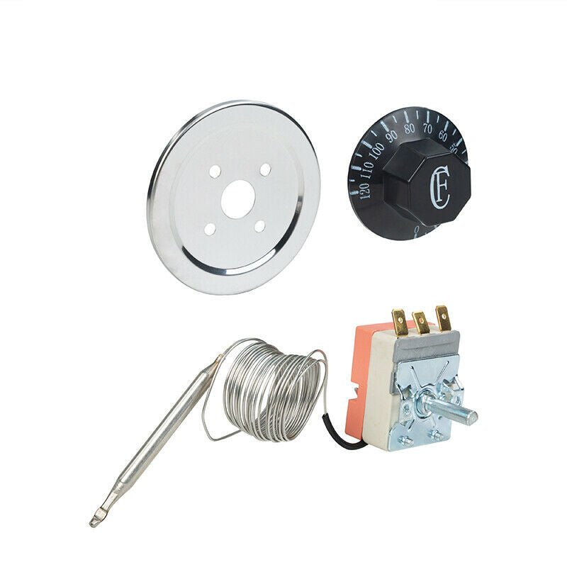 Adjustable Thermostat Water Temp Switch Probe Kit Electric Radiator Fan Control
