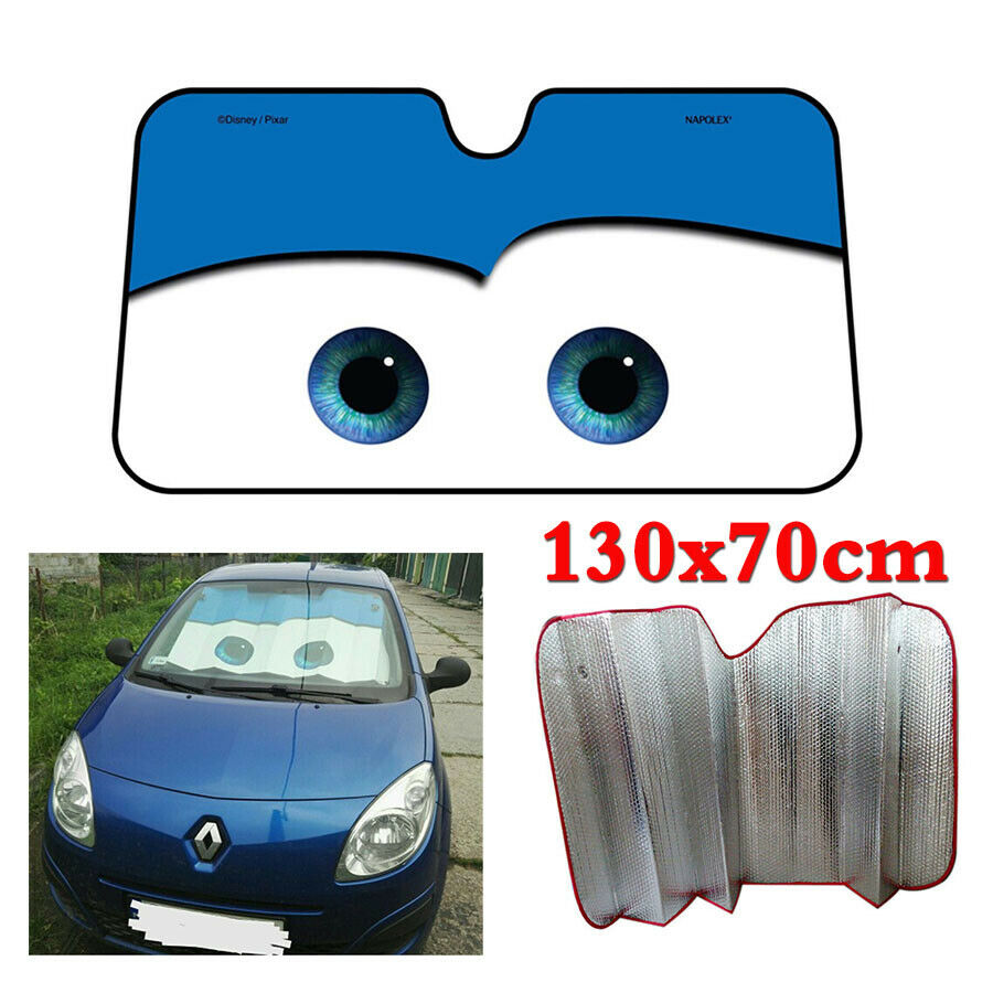 Blue Cartoon Big Eye Style Car Windscreen Cover Sun Visor Shade Anti-UV 130Ã—70CM
