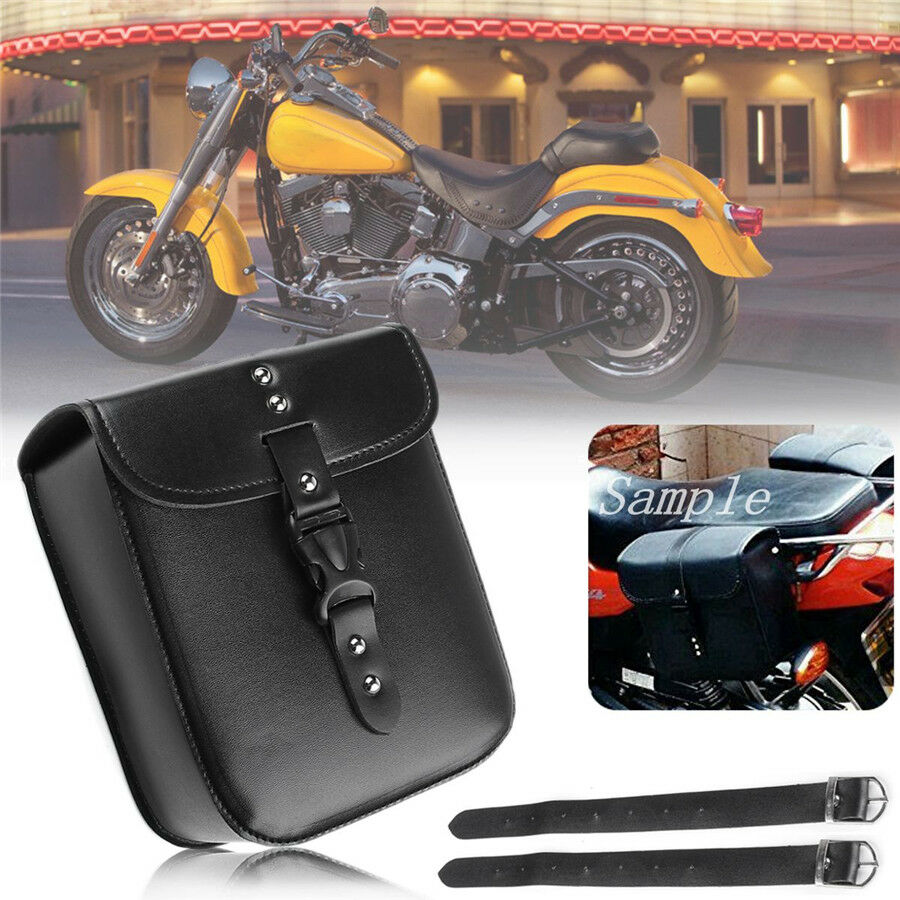 1x New Motorcycle PU Leather Tool Bag Luggage Storage Side Saddlebag