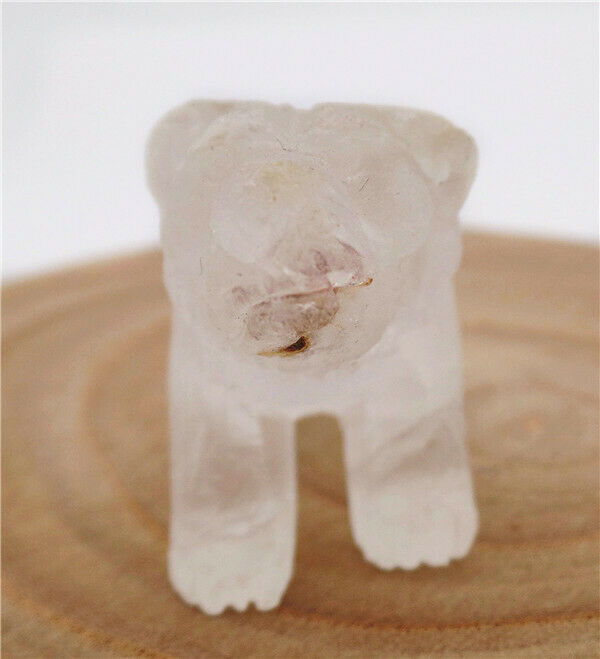 50x34x24mm Natural White Crystal Carved Bear Decoration Statue Home Decor HH7744