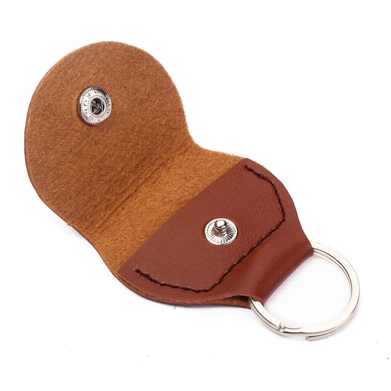 Guitar Keychain Collects Brown Leather Holder Bag