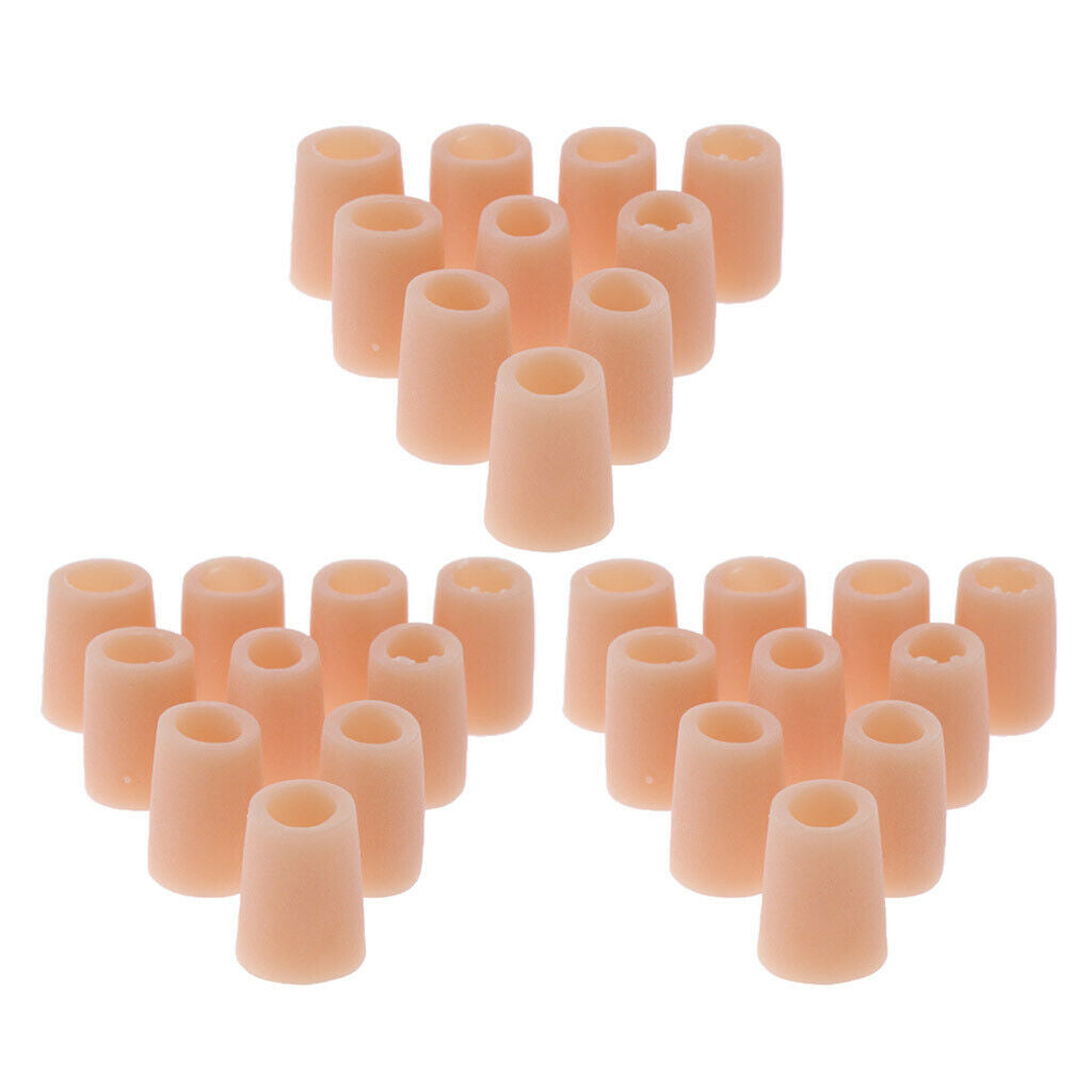 30x Silicone Toe Sleeves Caps Cushions Protector Separators for Corn Calluse