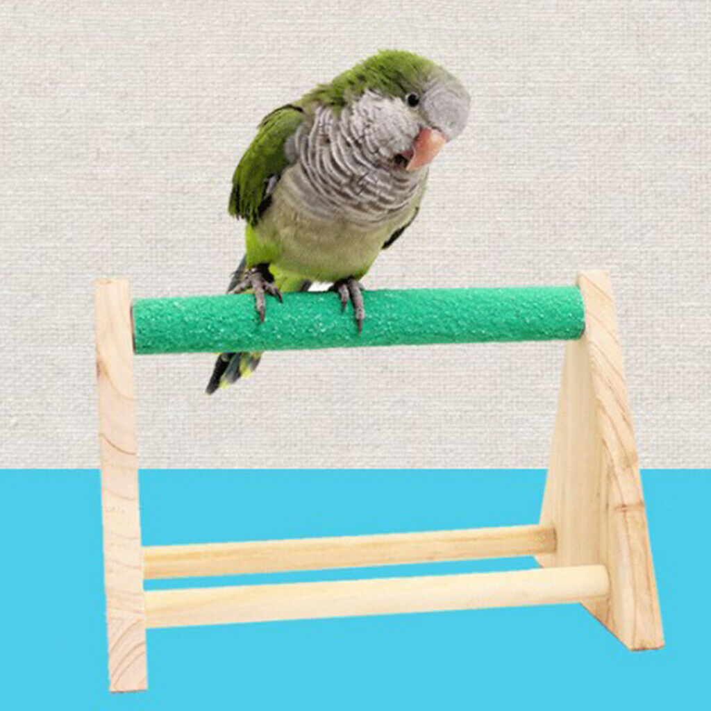 Portable Lightweight Wood Parrots Perch Tabletop Cage Bird Stand for Macaws