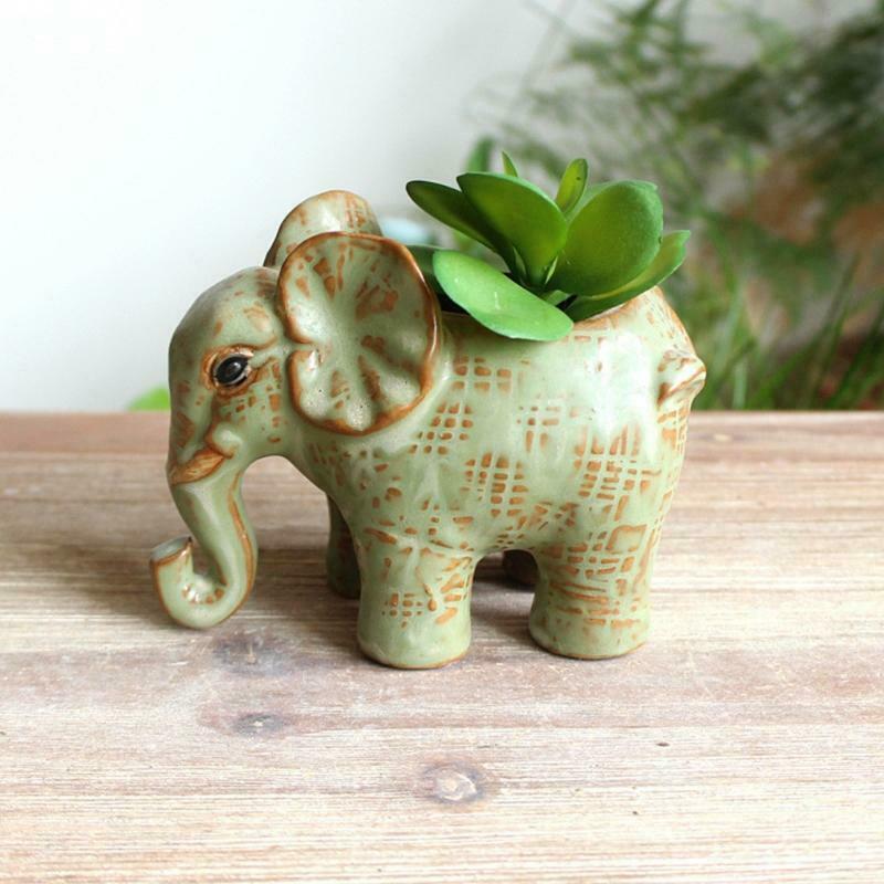 Animal Shaped Cartoon Flower Pot Elephant Vase Pot Succulent Plants Home Decor