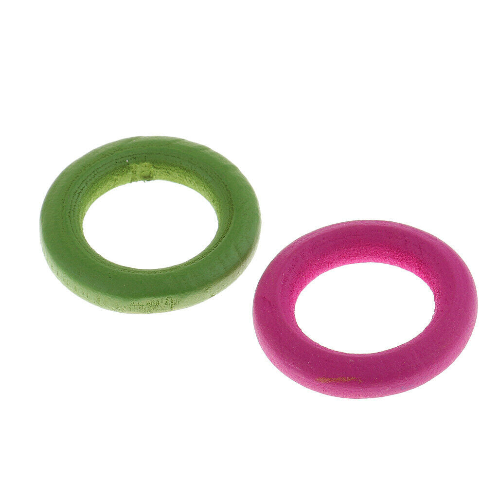 100Pieces Assorted Circle Wood Loop Rings Embellishments for DIY