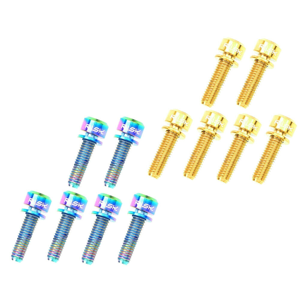 12 Pieces Titanium Alloy Bike Handlebar Stem Screws Bike Stem Bolts M5x20mm
