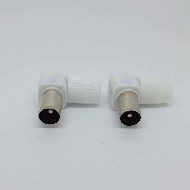 2x 90 angle FM Atenna Male to Female PAL TV RF Coxial Connector Adaptor Plug