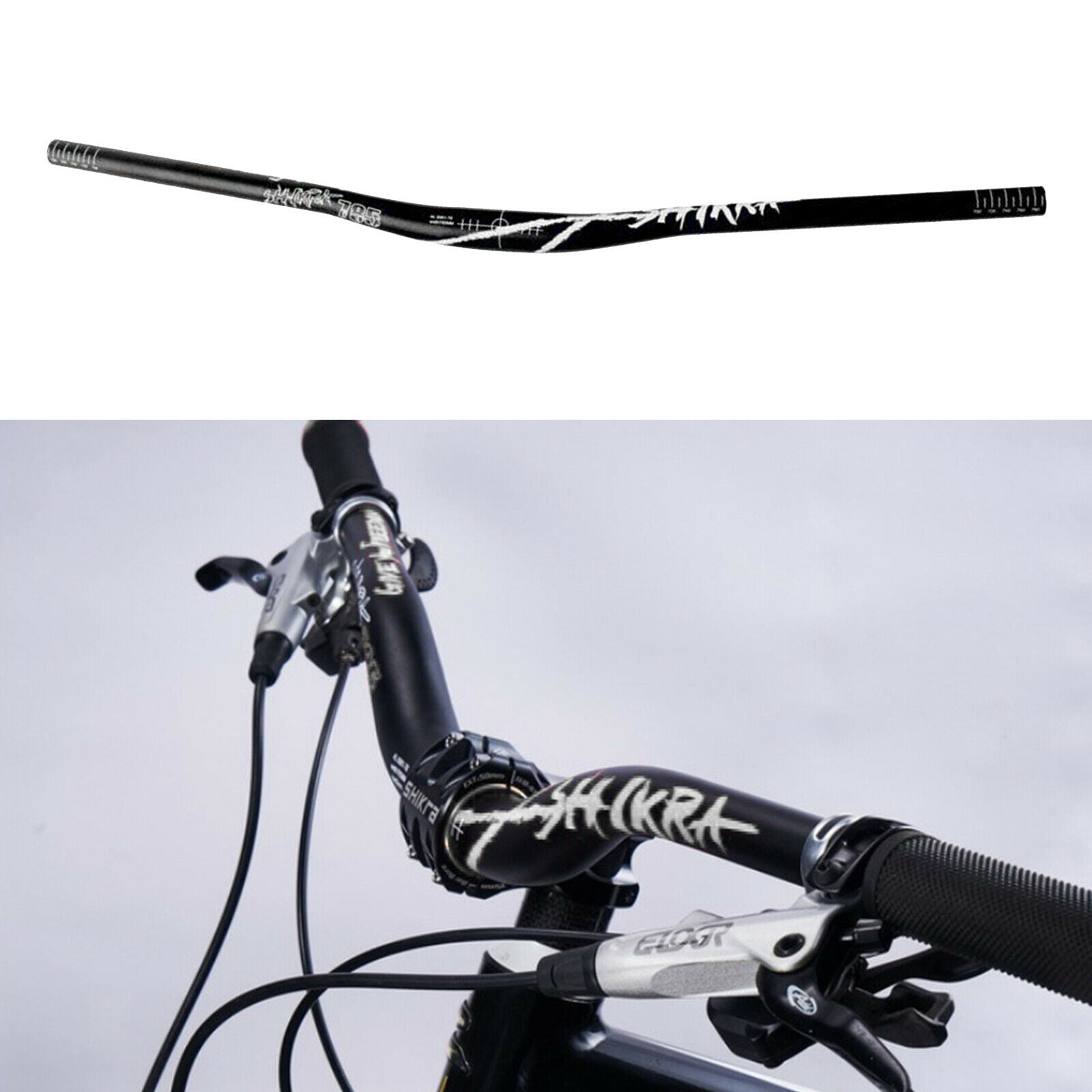 Deluxe Mountain Bike Riser Bar Extra Long MTB BMX DH Bend Handlebar φ31.8x 785m
