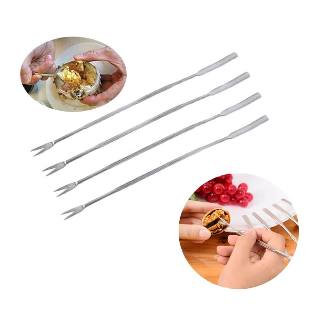 4x Stainless Steel Lobster Crab Needle Walnut Needle Fruit Fork Seafood To.l8
