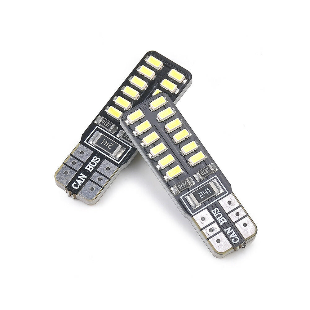 Universal 2X T10 168 194 W5W 3014 24SMD LED Canbus No Error Car Side Wedge Light