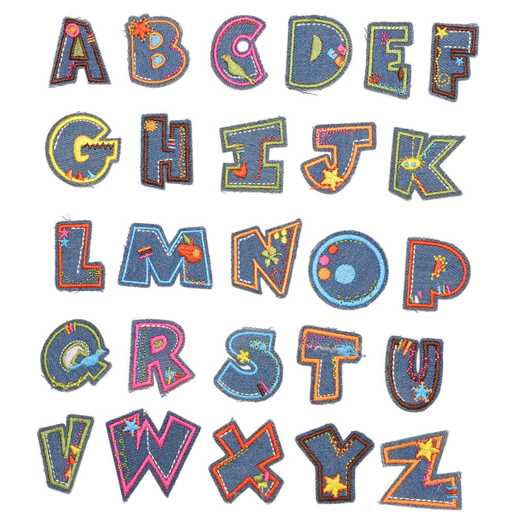 Letter Iron On Patches Sew On Applique Embroidered Patch AZ Letter