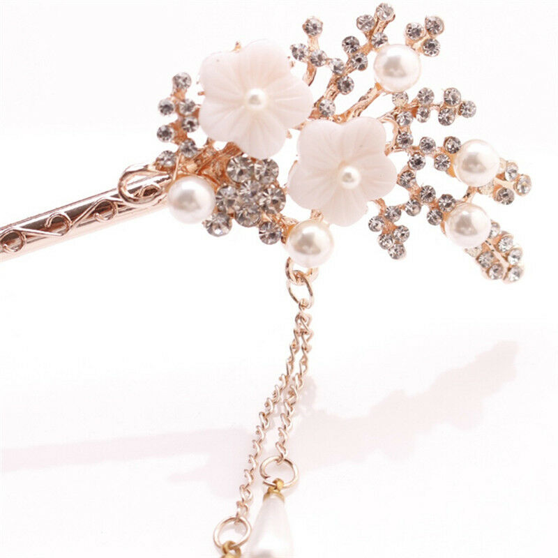 Women Elegant Flower Wedding  Hair Pin Colorful Hairpin Rhinestone Hair S.l8