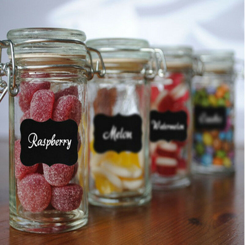 36PCS Labels DIY Kitchen Jar Blackboard Chalkboard Black Stickers Decals Craft