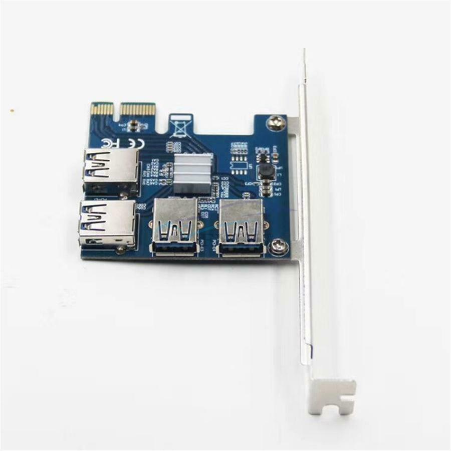 120×68×58MM Computers Add-On  PCI-E 1 To 4 Riser Card Support DOS/L INUX System