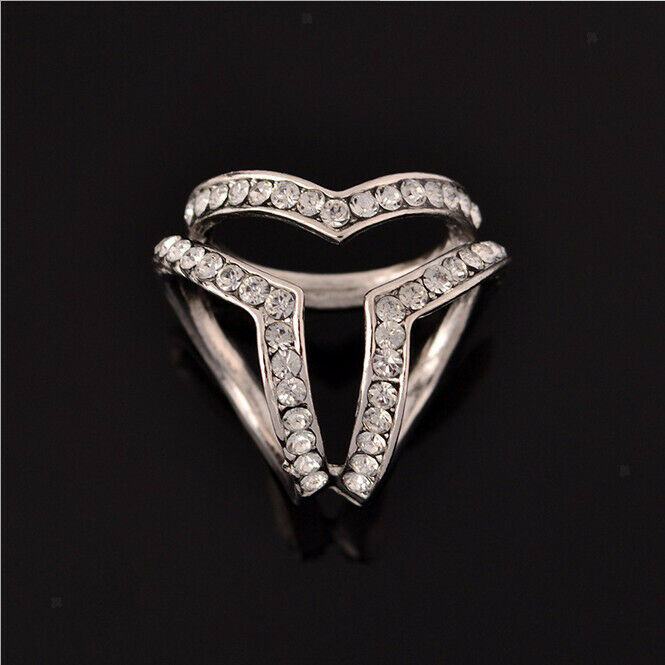 2 Pieces  Elegant Women Lady Rhinstone Crystal Silk Scarf Buckle Ring Holder