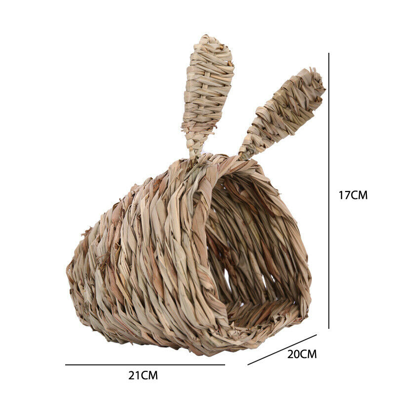 Straw Hamster Hut Creative Rabbit Bed Hand-Woven Small Animals House BreathaFCA