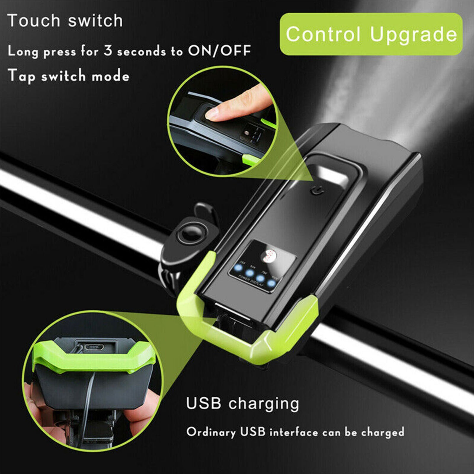 Bike Lamp USB Rechargeable LED Bicycle Front Head Flashlight Bike Headlight