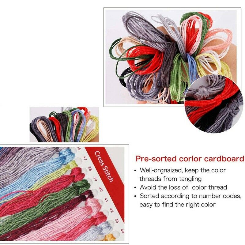 Cross Stitch Kits Stamped for Adults Beginner Kids 11CT DIY Embroidery NeedlR5O8
