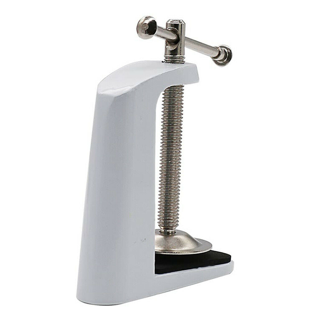 2-pack white stainless steel adjustable arm clamp table lamp clip metal stand