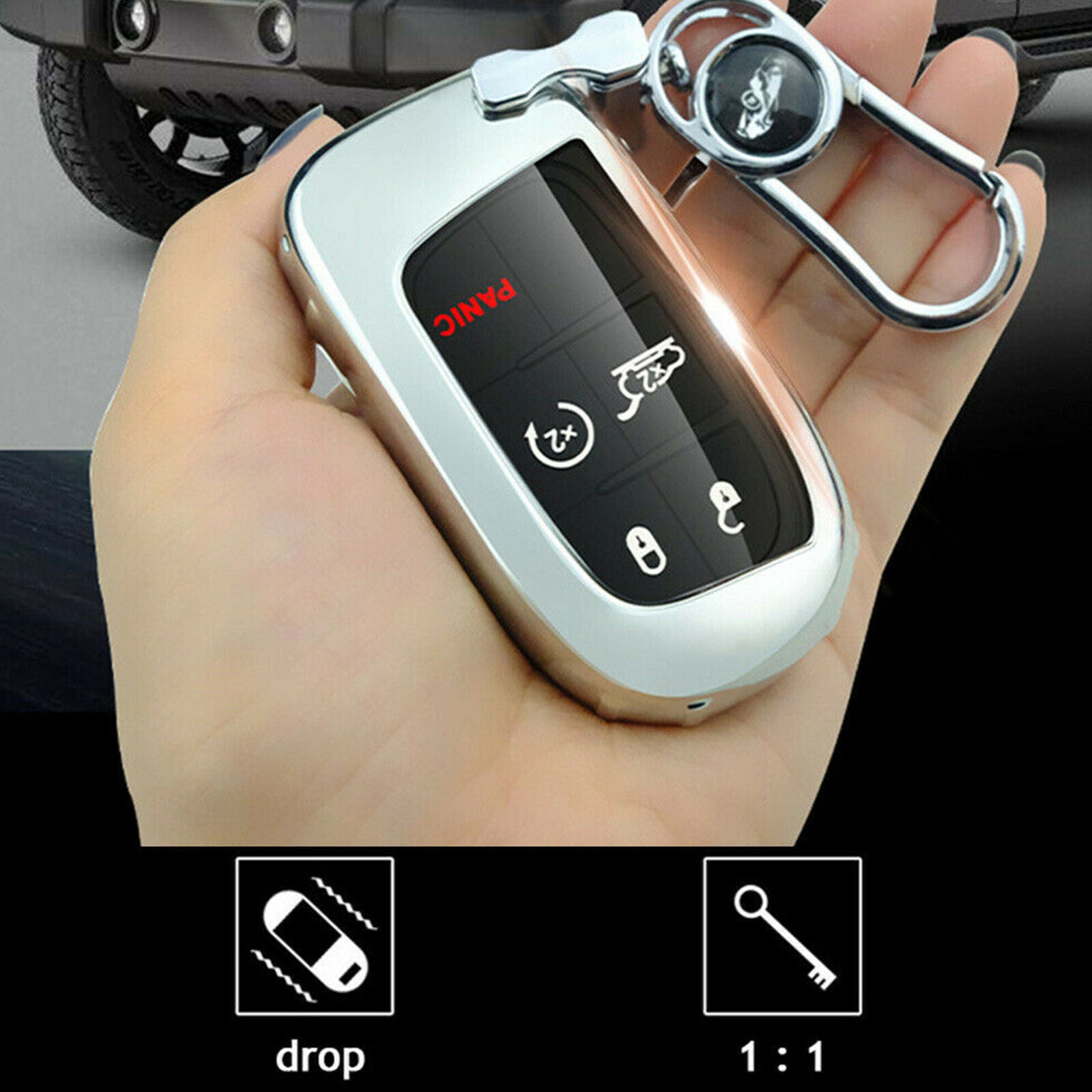 Car Key Case Cover Shell Smart Remote Bag For Jeep Chrysler Dodge 2011-up TPU