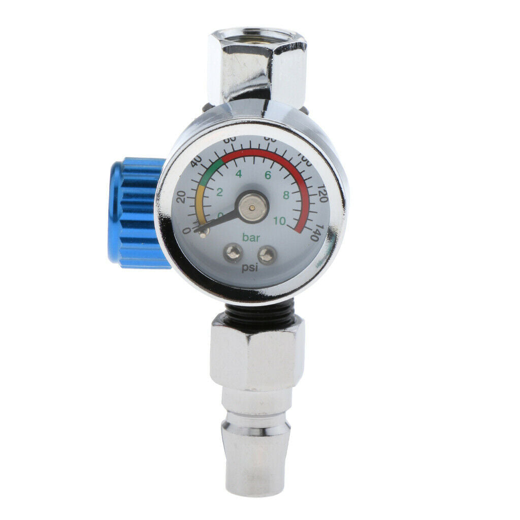 2Pcs Car Truck G1/4 Alloy Paint Spray  Air Pressure Regulator Valve Gauge