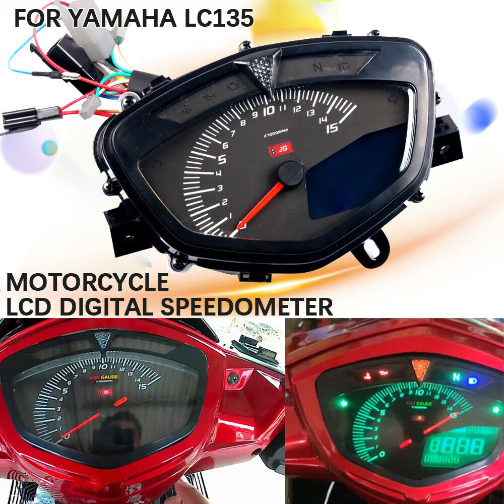 Motorcycle LCD Digital Speedometer Odometer Tachometer Gauge for Yamaha LC135 V1