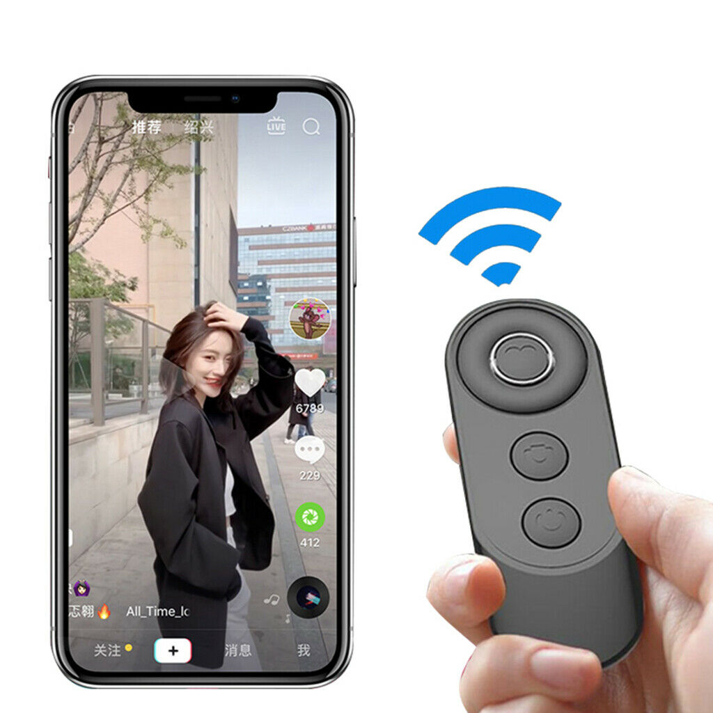 Wireless Bluetooth Remote Shutter Control Button Pause Playback Page Turner