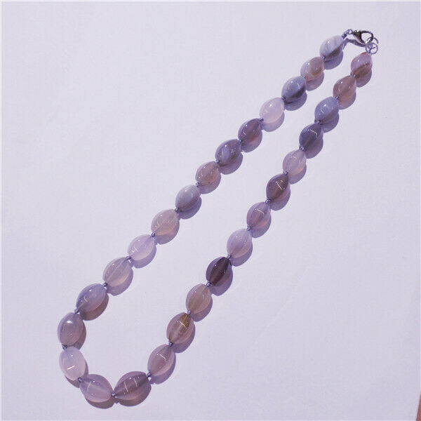 1 Strand 14x10mm Natural Gray Agate Faceted Lantern Beads Necklace 42cm HH9209