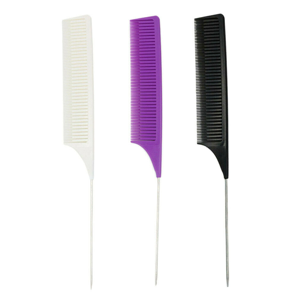 3x Professional Weaving Highlighting Foiling Hair Combs Salon Dyeing Comb