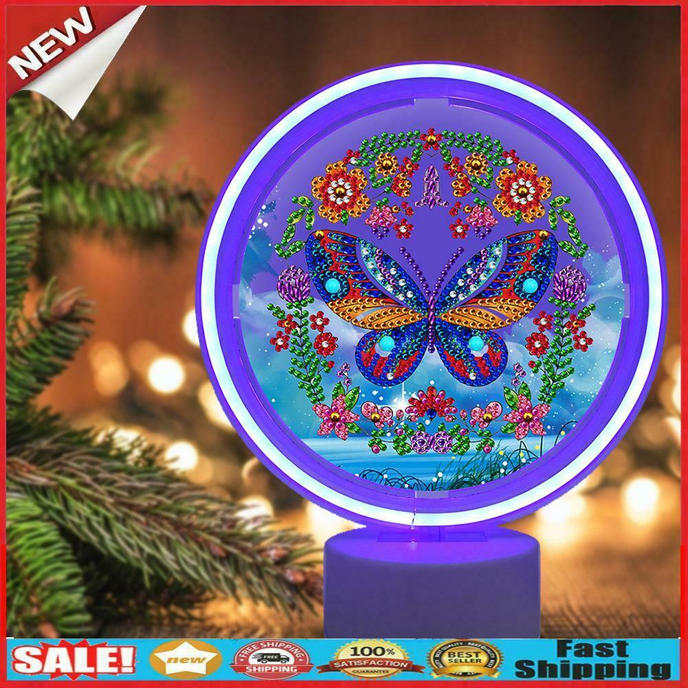 Butterfly DIY Special Shaped Drill Diamond Painting LED Decor Night Light @