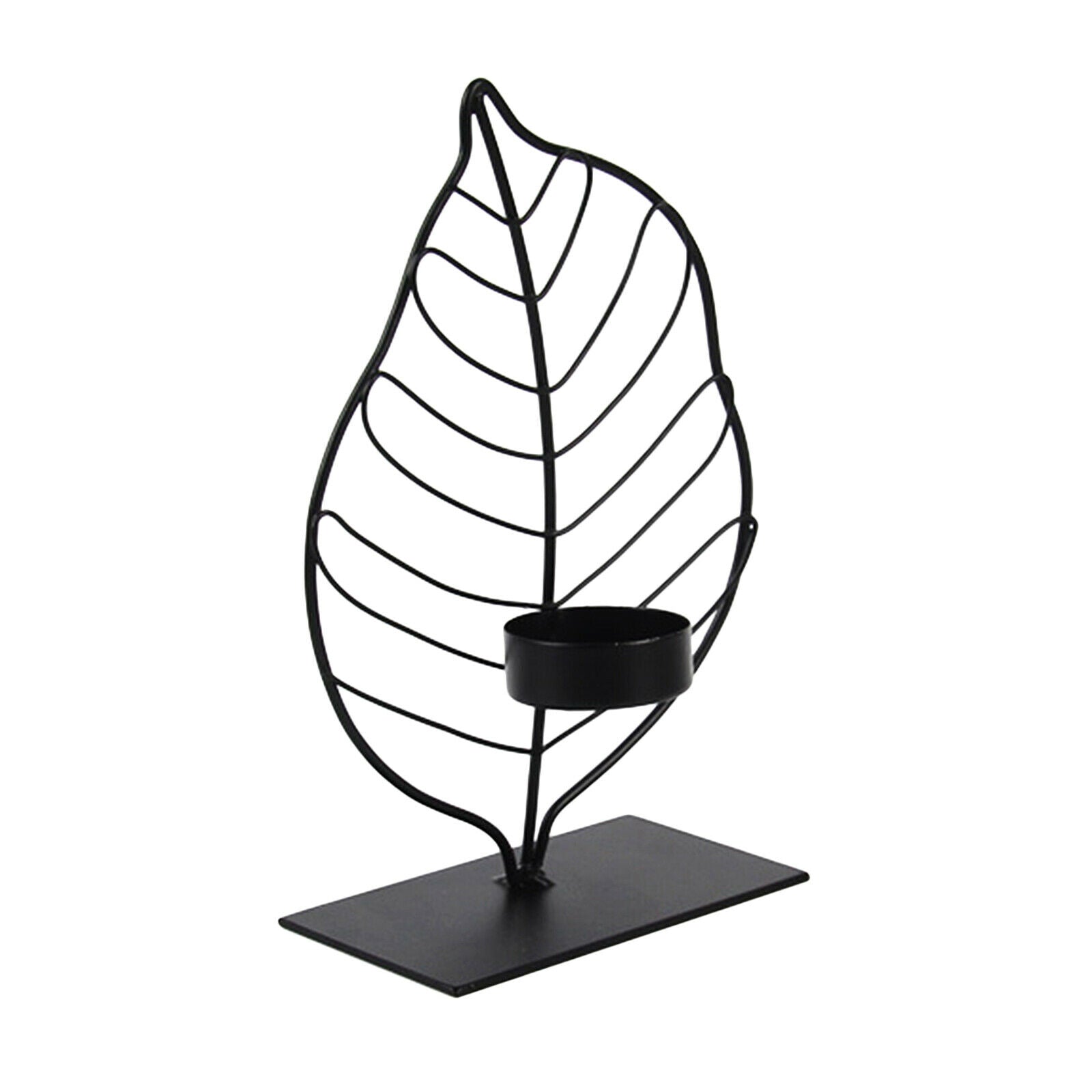 Leaf Candle Holder Candlestick Table Centerpiece Birthday Ornaments Black