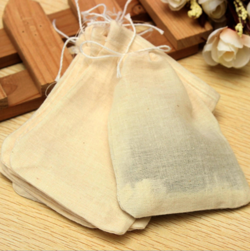 100Cotton Muslin Drawstring Bags Coffee Tea Bath Soap Herb 80x100mm