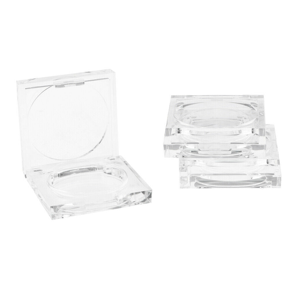 3Pcs Crystal Clear Empty Powder Case Makeup Blush Box DIY Cosmetic Container