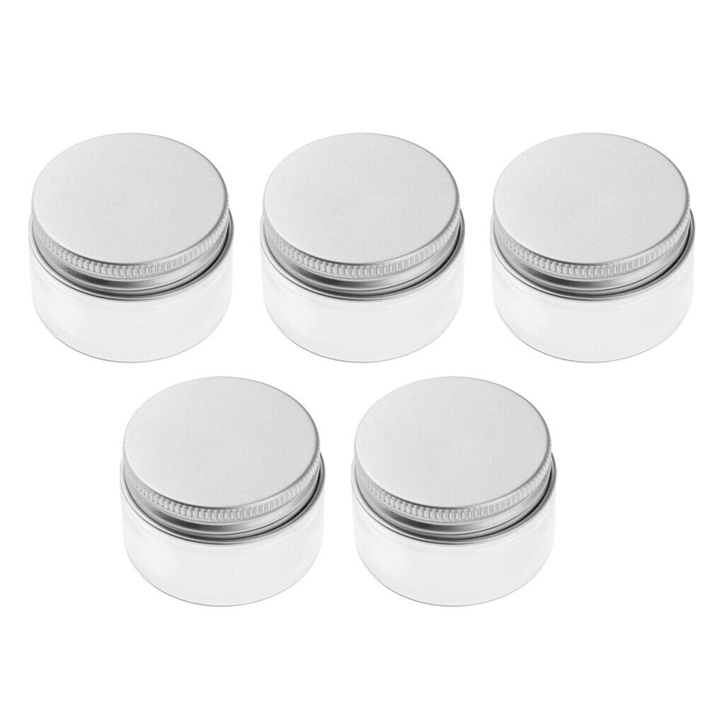 5x Empty Cosmetic Pots Lip Balm Container Jar Aluminum Cover 100 ml 68x43 mm