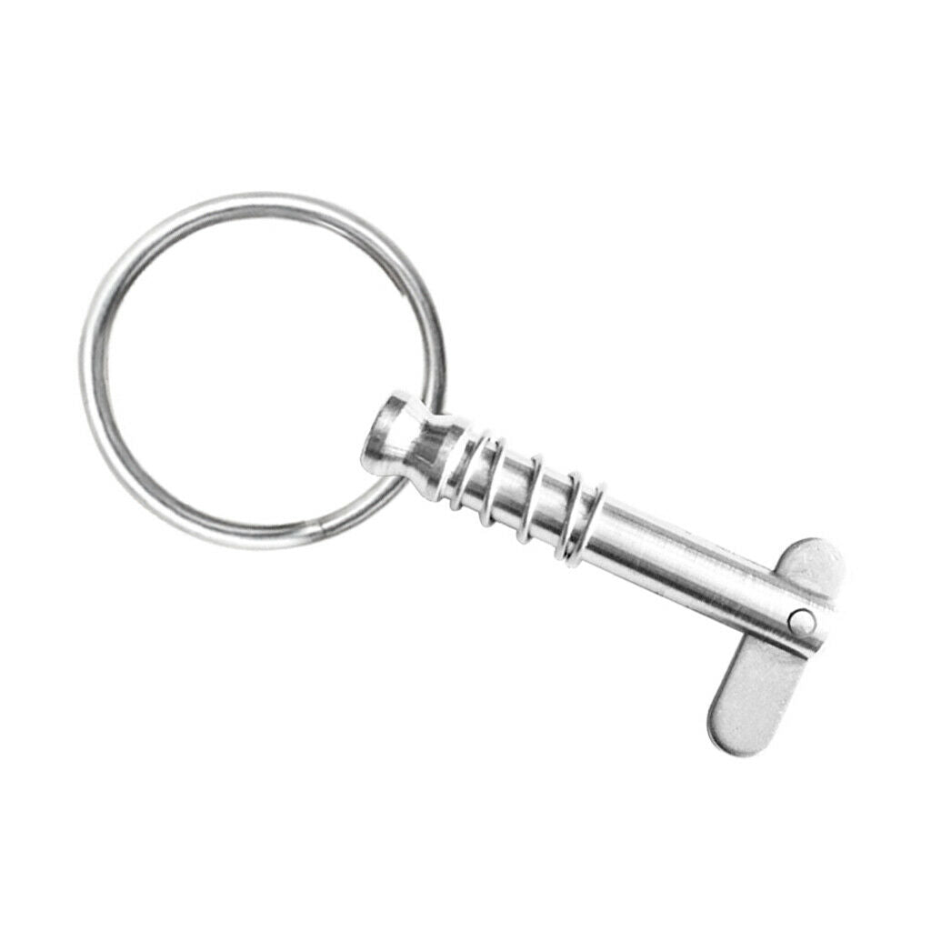 2xStainless Steel Quick Release Pin Pull Ring for Boat Bimini Top Deck Hinge