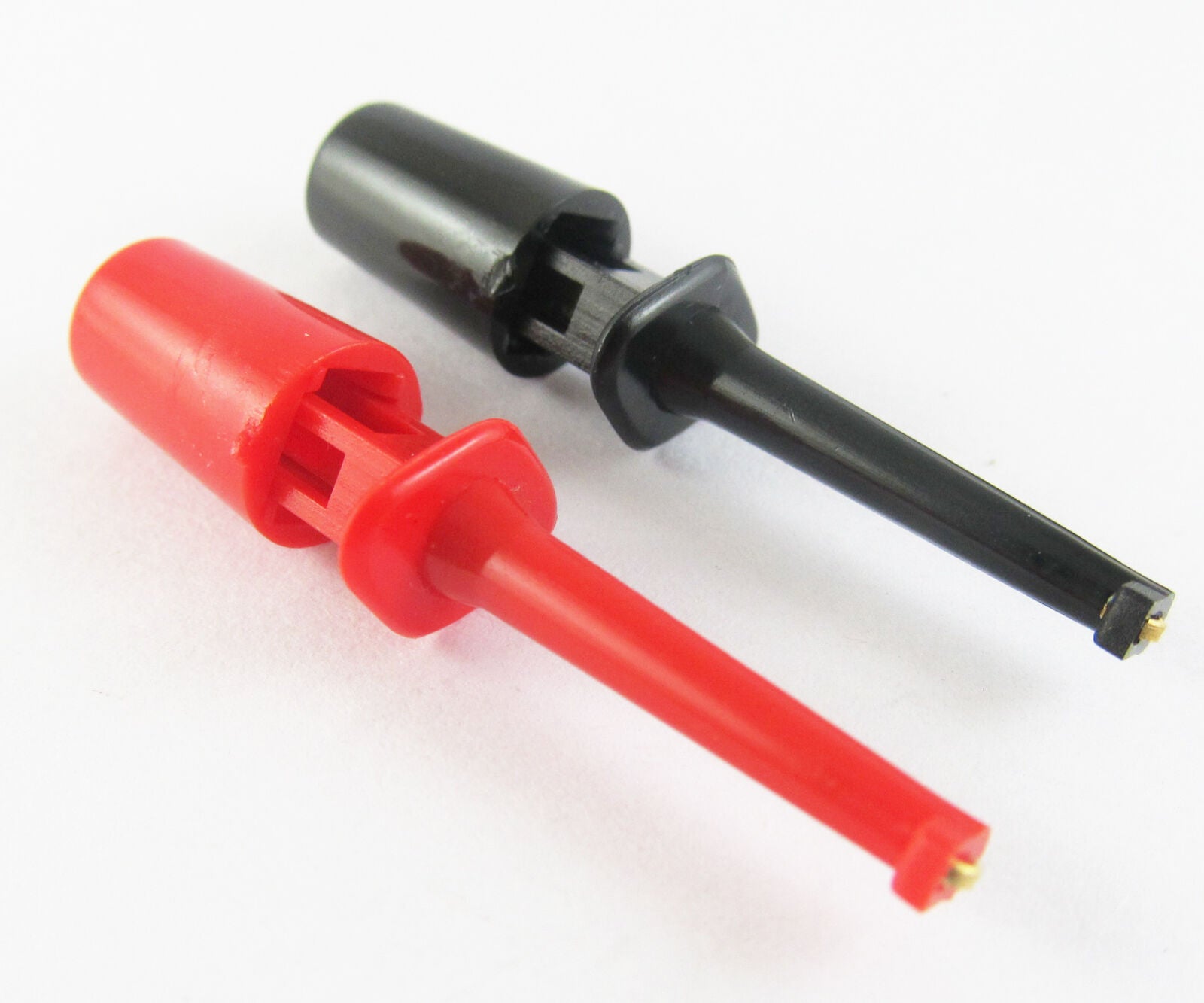 20pcs 2 colors Grabbers Test Probes Single Hook Clip Round Small Size 43mm