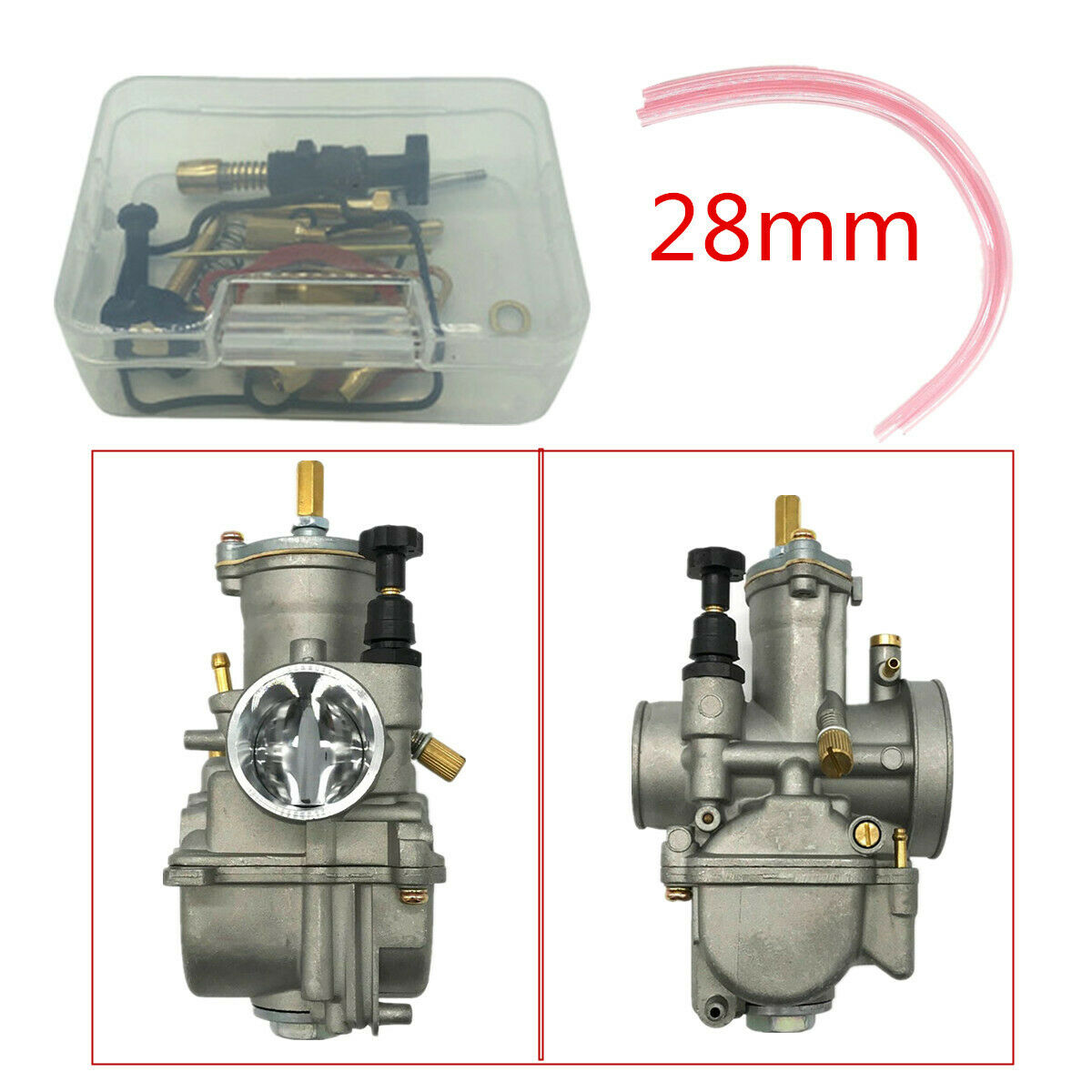 1 Pc Aluminum 28mm Carburetor + Repair Kit for 2 Stroke 47CC/49CC Mini Quad/ATV