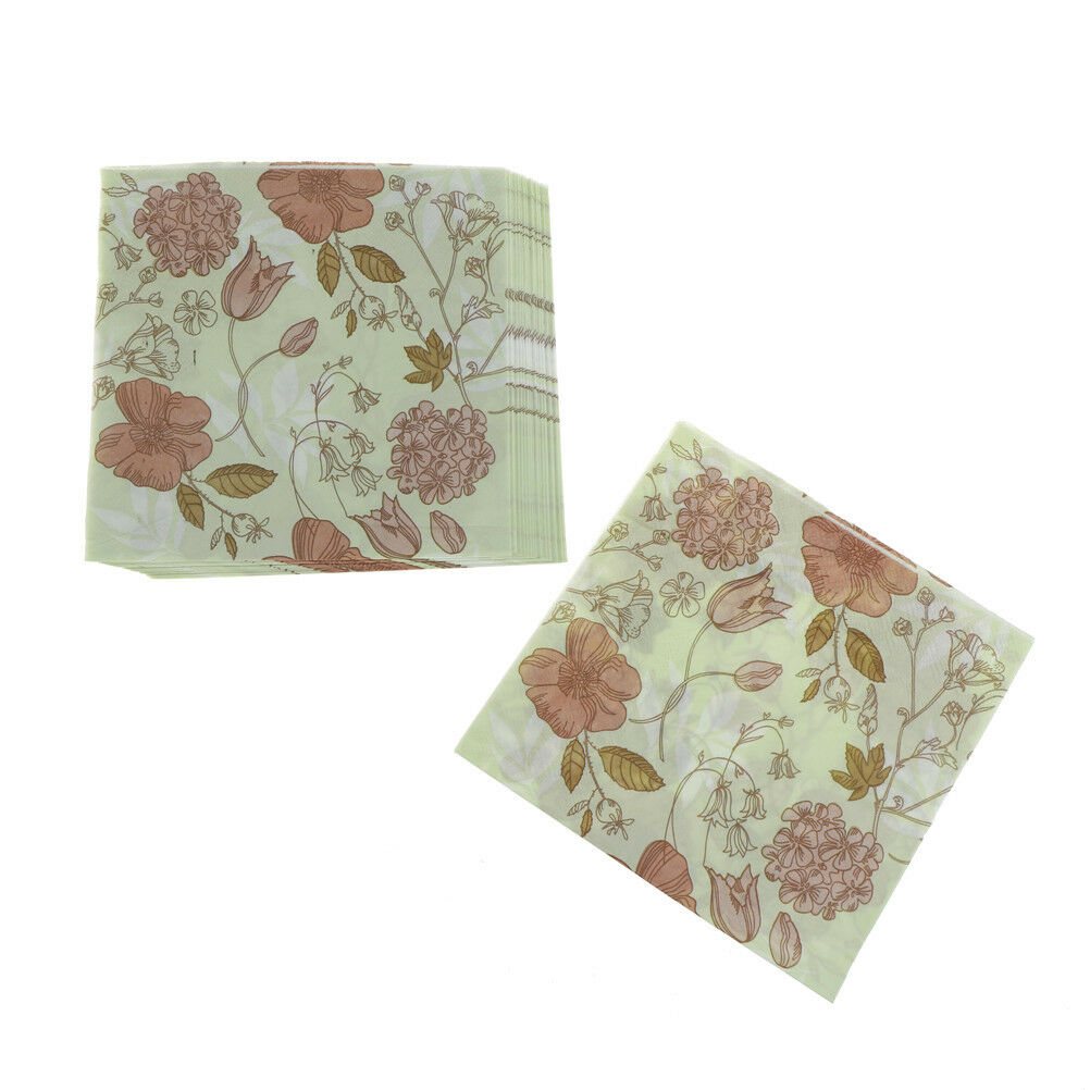 20X wedding party napkins printed flower paper napkin for party supplies decBDA
