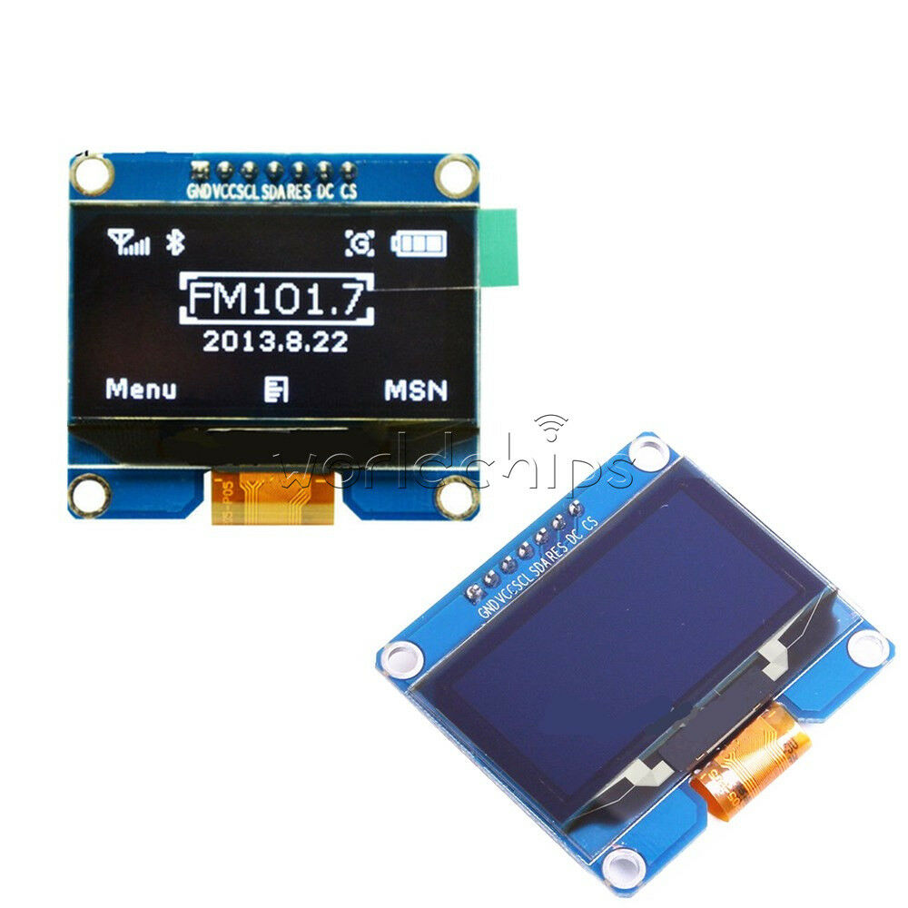 White 1.54" inch OLED Display Module SSD1309 SSD1306 SPI Port 128x64 3.3V-5V