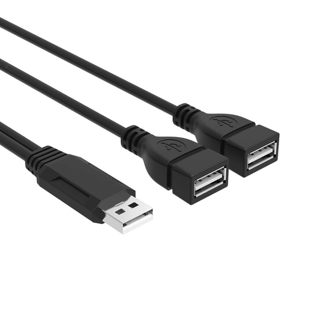 USB 2.0 Male To 2 USB Female   Y Splitter Charger Data Extension Adapter