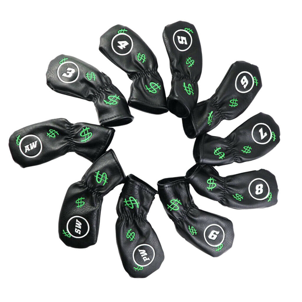 10 Packs Golf Iron Head Covers Durable Wedge Headcover 3-PW Accessories