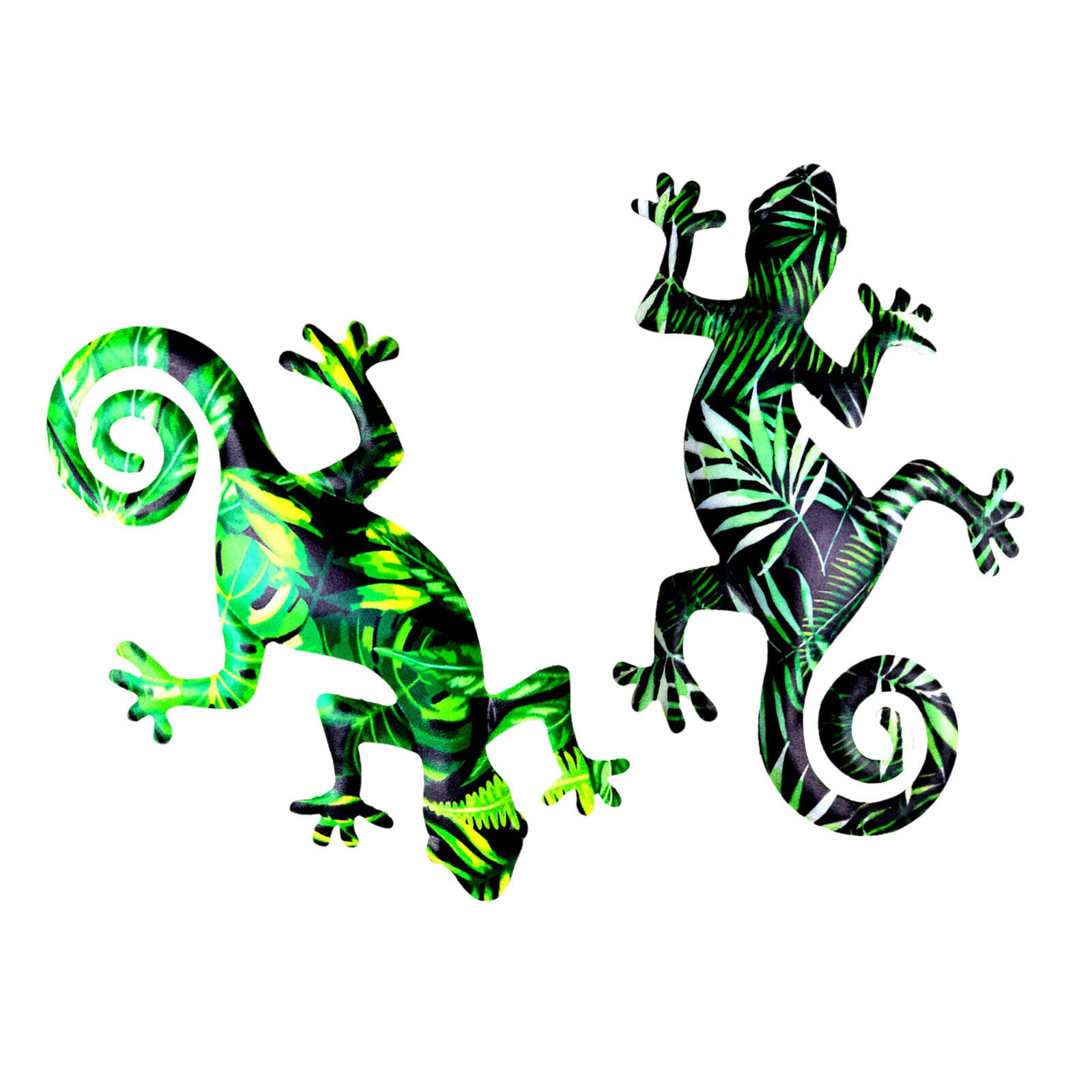 2x Metal Gecko Wall Art Lizard Sculpture Garden Fence Porch Room Decor