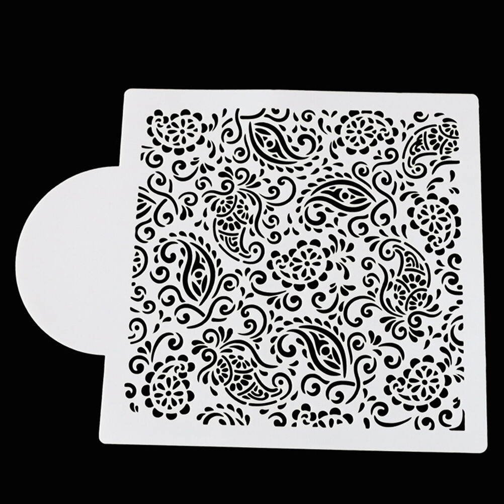 Paisley Cake Fondant Cupcake Decorating Baking Cupcake Templates Stenci.l8