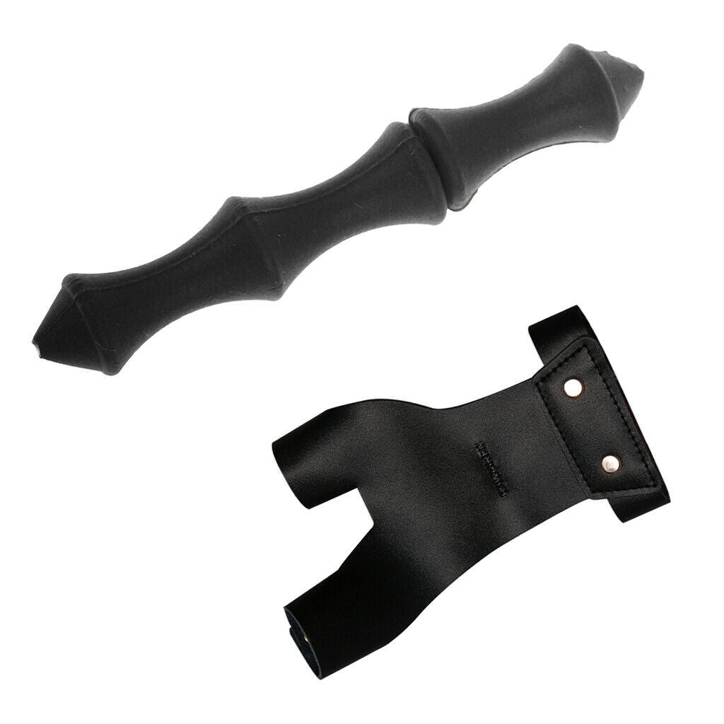1 Piece Archery Finger Protector & 1 Piece Glove 2 Finger Left Hand for Archery