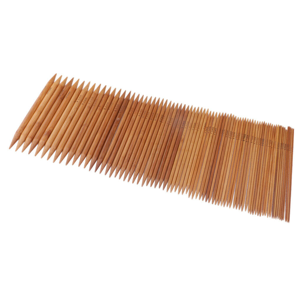 75 Pieces 15cm/6inch Double Pointed Knitting Needle Kit Carbonized Bamboo Knit