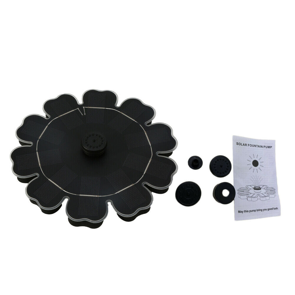 Solar Fountain Pump Ground-Inserted Fountain Petal Fountain w/4 Nozzles Garden
