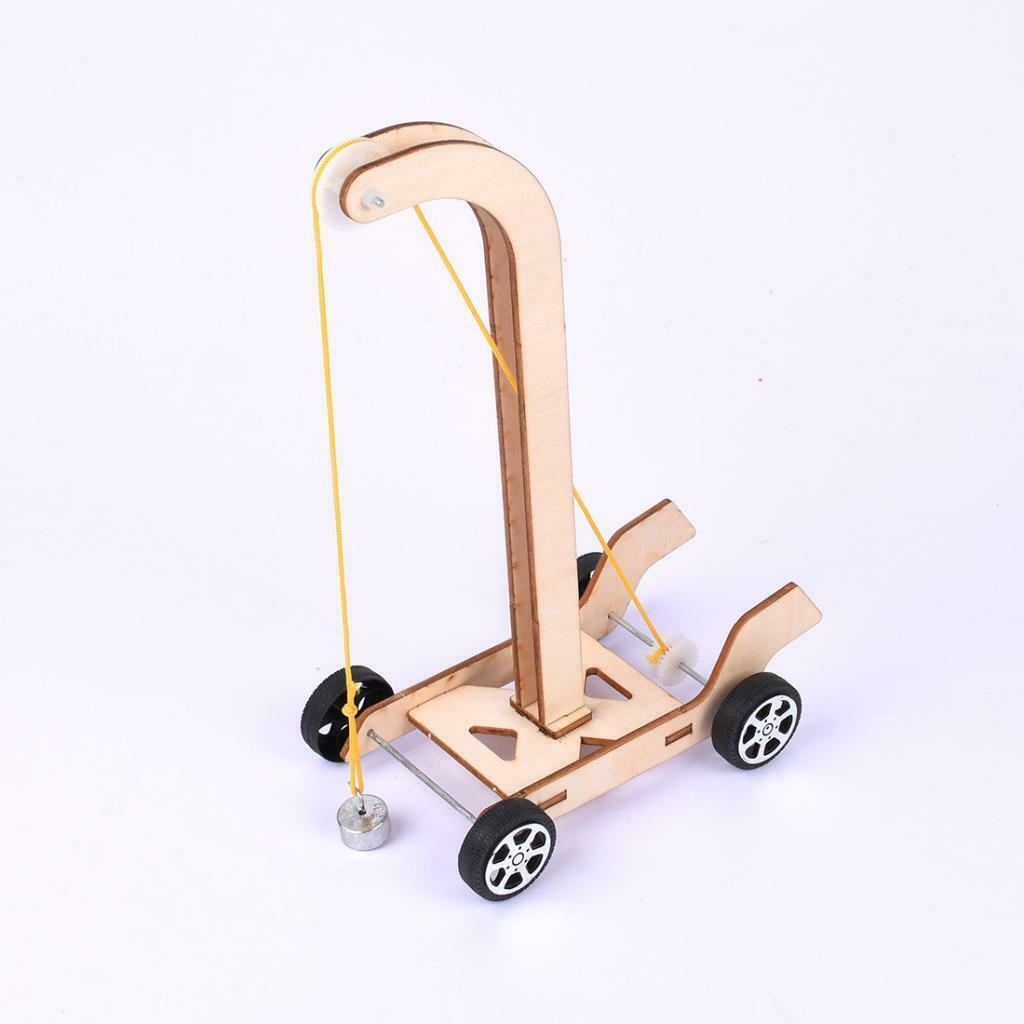 DIY Wooden Gravity Car to Assemble, Physics Eductaional Toys for Kids Science